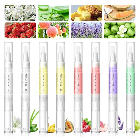COSCELIA 8pcs Cuticle Oil for Nails Cuticle Oil Pen Bulk for Nail Care Gel Polish Softener and Strengthener Natural Moist Gel Nail Nourishment Treatment Manicure Tools DIY Gifts for Women