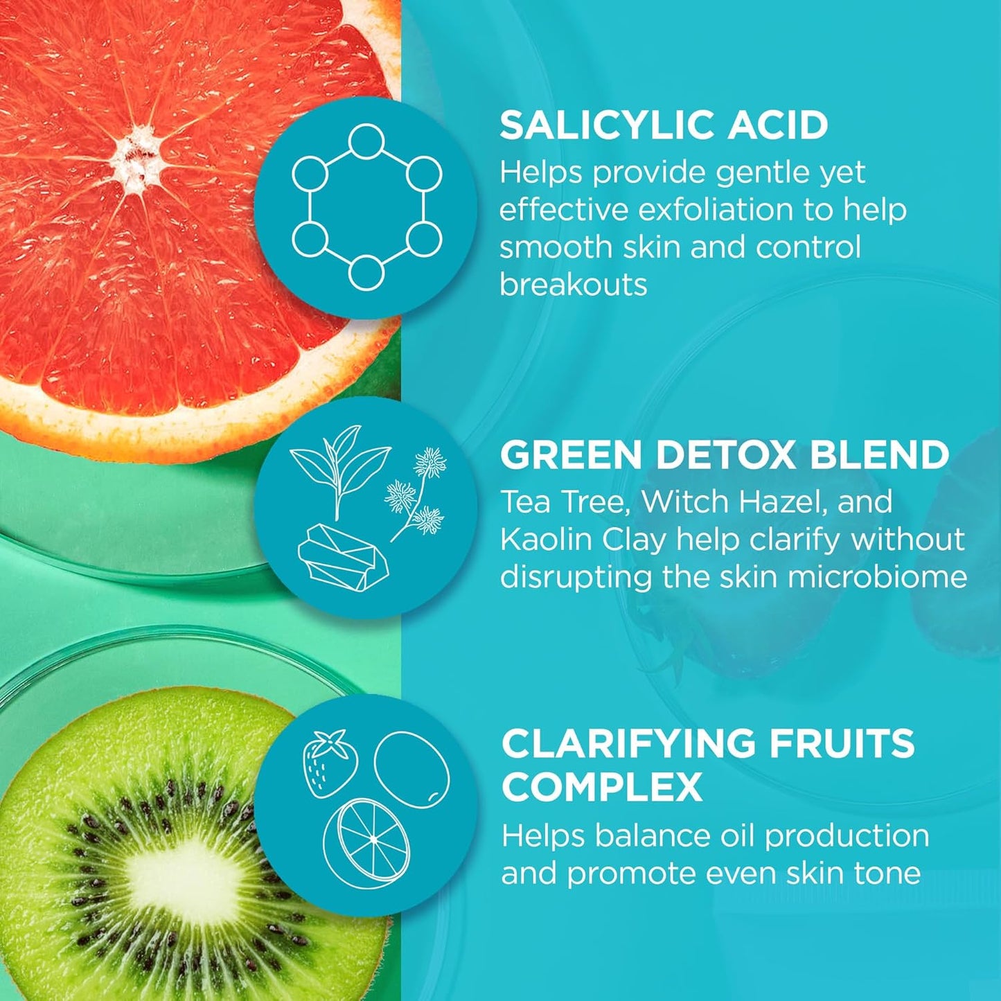 Andalou Naturals Body Lotion, Clarifying Grapefruit Skin Care, Lightweight, Gentle Exfoliating & Moisturizing Lotion with Salicylic Acid & Tea Tree for Skin Prone to Back Acne & Blemishes, 8 fl oz