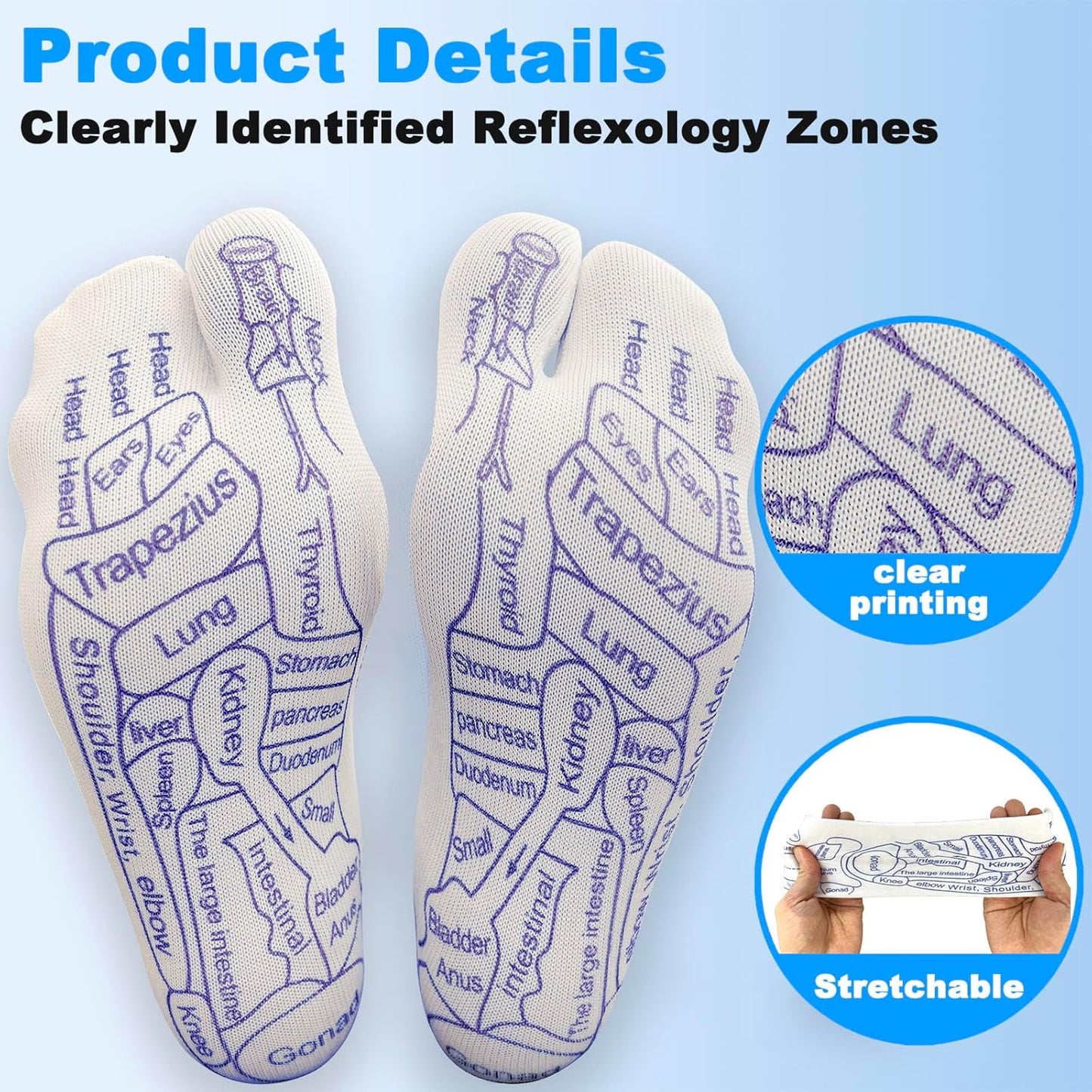 Acupressure Reflexology Socks Physiotherapy Massage Relieve Tired Feet Reflexology Socks with Massage Tools for Women and Men (Men)