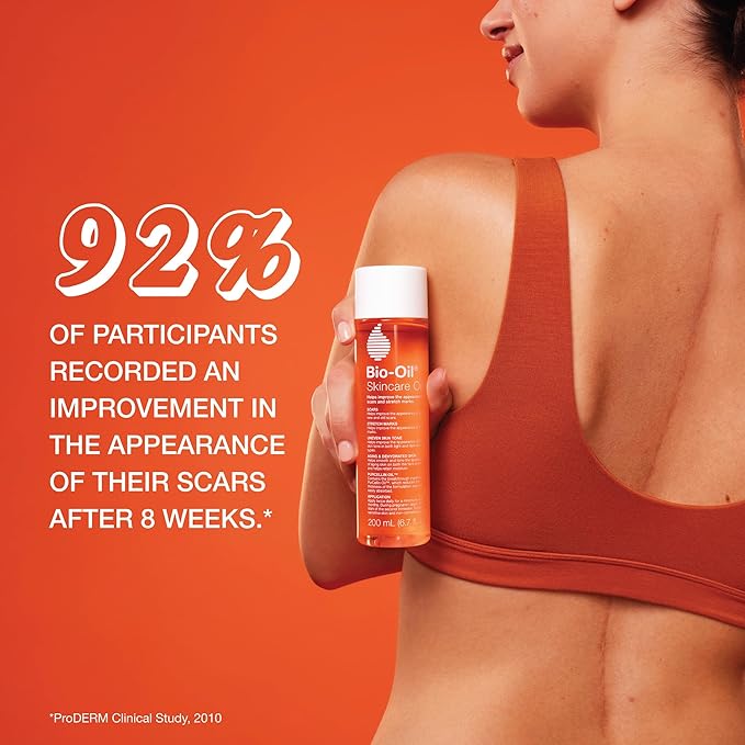 Bio-Oil Skincare Body Oil Serum for Scars and Stretch Marks, Face and Body Moisturizer with Vitamin E & A for Sensitive Dry Skin, Dermatologist Recommended, Travel Size, .85 oz, Pack of 3