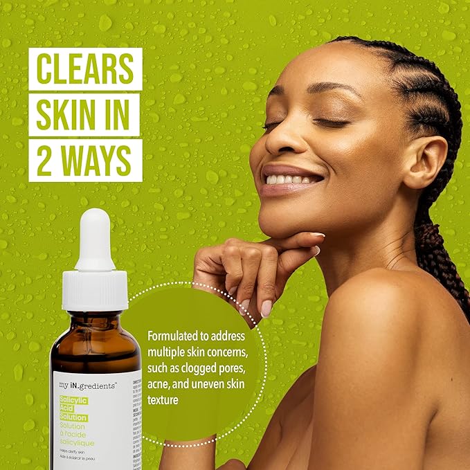Masque Bar My Ingredients Salicylic Acid Solution - Exfoliating Solution For Face - Healing Acne Spot Treatment For Blemish Prone Skin