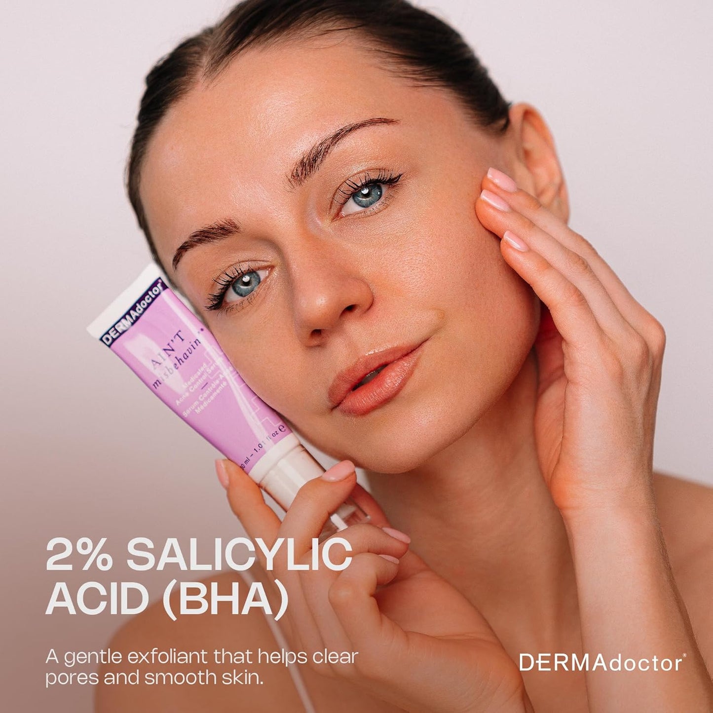 DERMAdoctor Ain't Misbehavin' Dermatologist Formulated Salicylic Acid Acne Control Serum, Acne Spot Treatment for Blemish Control and Cystic Acne breakouts with Tea Tree - 1 oz