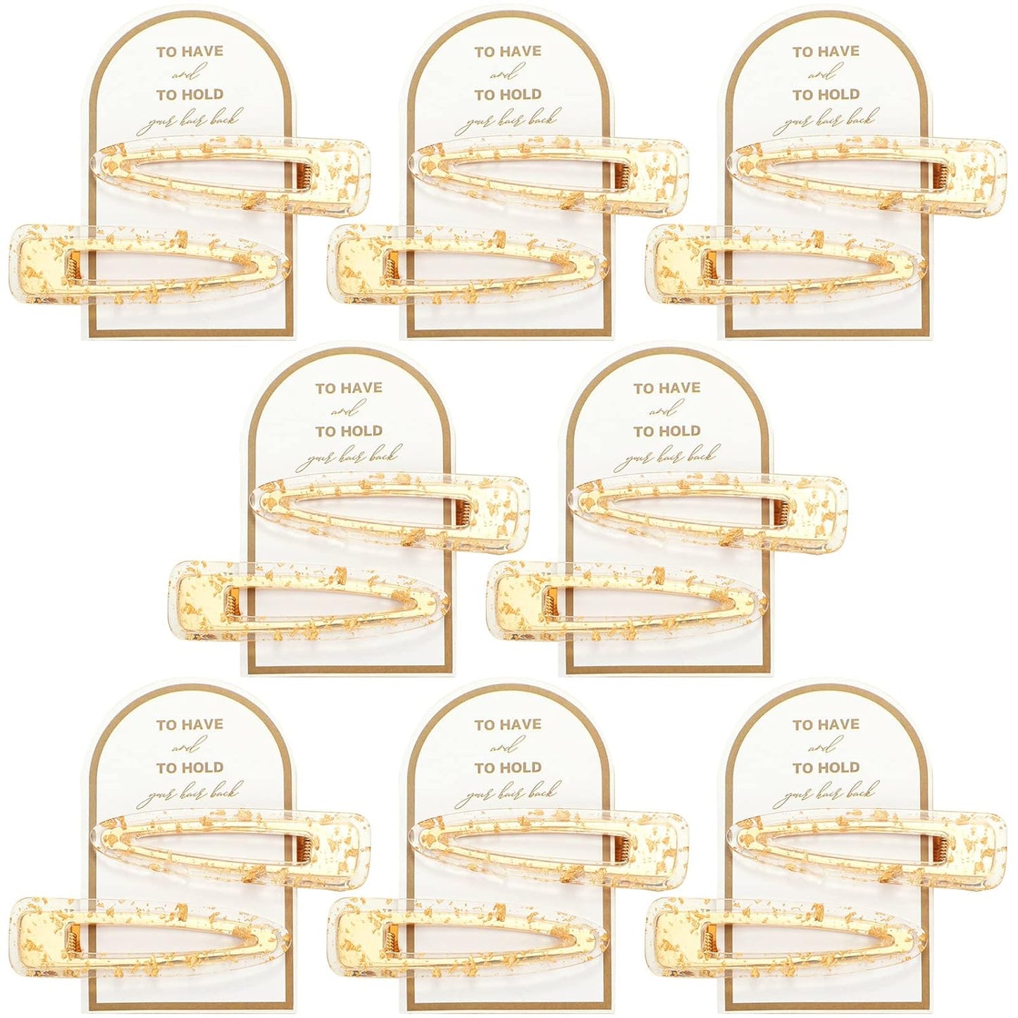 HooLing 16 Pcs Bridesmaid Hair Clips No Bend Gold Glitter Makeup Bangs Clips Bridesmaid Proposal Hair Accessories for Bride Women Wedding