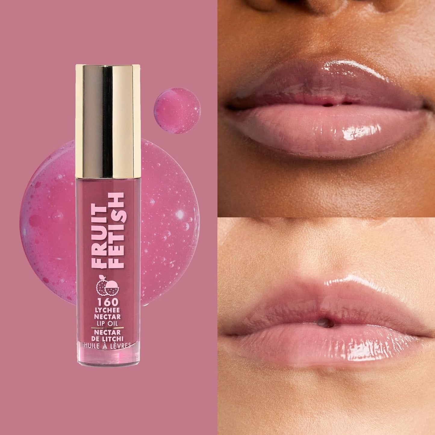 Milani Fruit Fetish Lip Oil Bundle with Vitamin E for Instant Hydration, Fruit Extract Infused Lip Treatment and Moisturizing Lip Gloss - Blackberry Agave + Lychee Nector, 2pk