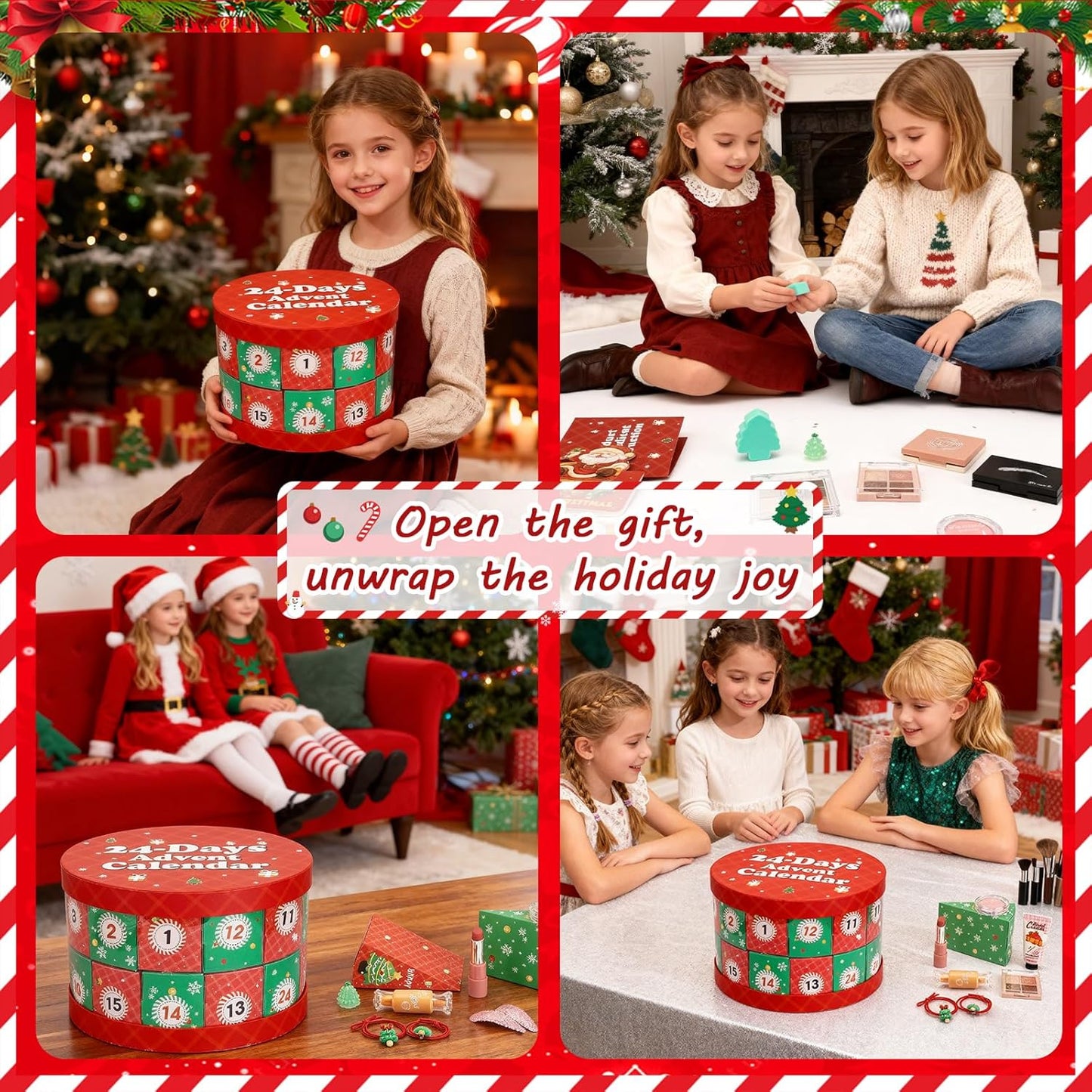 Erinde Makeup Advent Calendar 2025, 24 Days Christmas Makeup Gift Set for Women & Teen Girls, Holiday Beauty Countdown Calendar with Full Makeup & Tools, Festive Xmas Surprise Kit & Stocking Stuffers