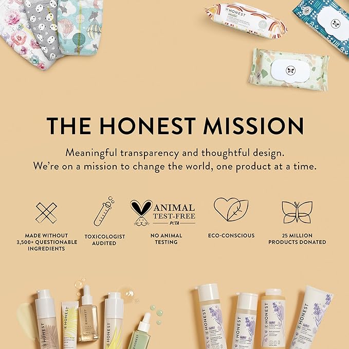 The Honest Company Foaming Bubble Bath | Gentle for Baby | Naturally Derived, Tear-free, Hypoallergenic | Lavender Calm, 12 fl oz
