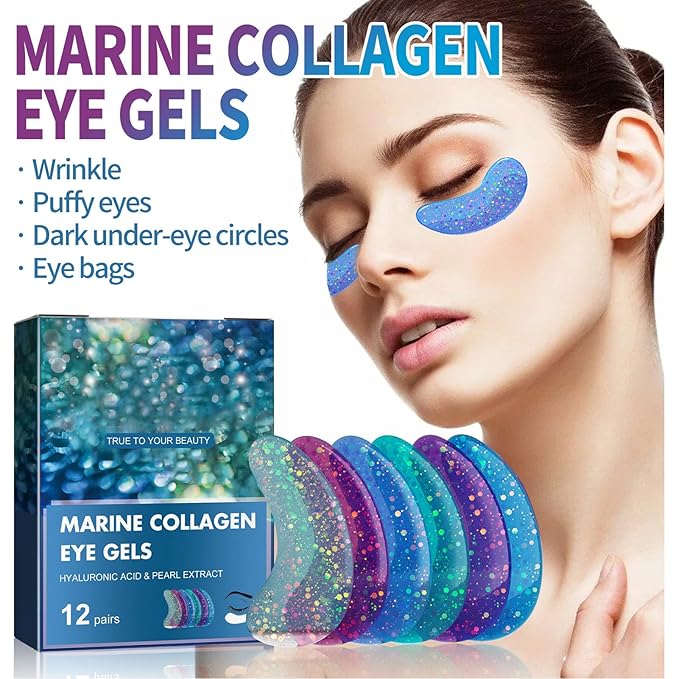 Zetiling 8 Pack Reusable Ice Gel Eye Pad for Puffy Eyes, Hot Cold Eye Mask, Deep Hydration and Anti Aging Effects