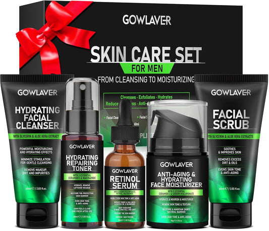 Gifts for Men,Skin Care for Men,Hydrate & Anti-Aging Face Care Routine for Mens All Skin Types,Birthday Christmas Stocking Stuffers Secret Santa Gifts Fathers Valentines Him Dad Boyfriend Husband