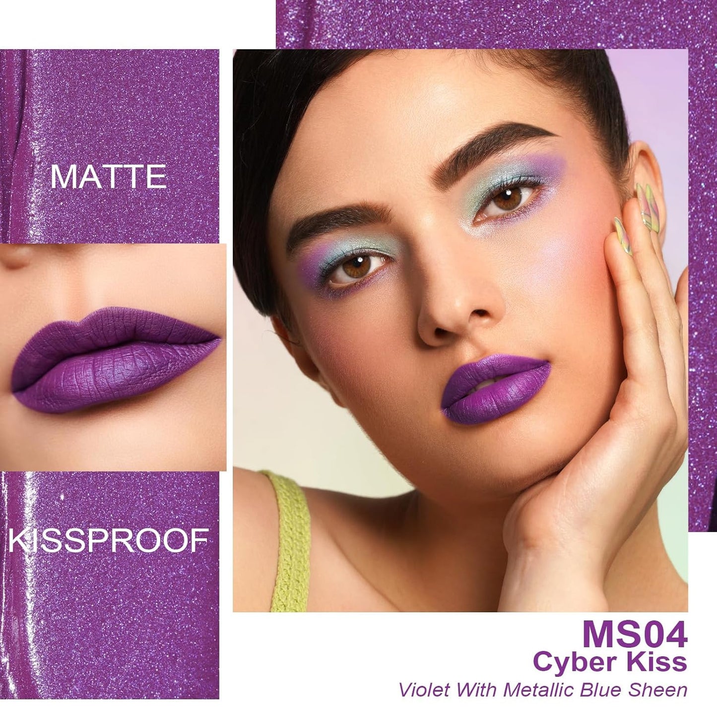 Oulac Red Black Purple Christmas Lipstick Set for Women, Matte Liquid Lipstick Long Lasting High Impact Creamy Matte Lip Gloss, Rich Colour Formula with Vitamin E & Rose Oil