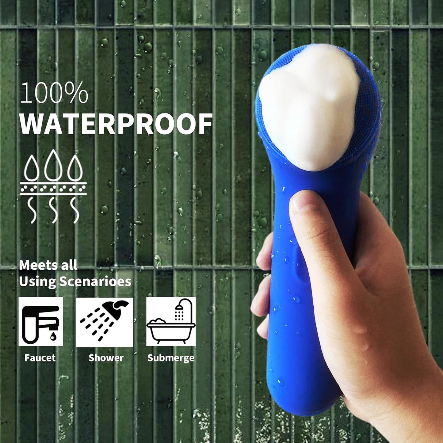 Premium Facial Cleansing Brush,Waterproof Face Scrubber,Spin & Sonic Modes with 3 Intensities,Magnetic 3-Head System for Deep Pore Cleaning, Gentle Exfoliation & Sensitive Skin Care - for Women & Men