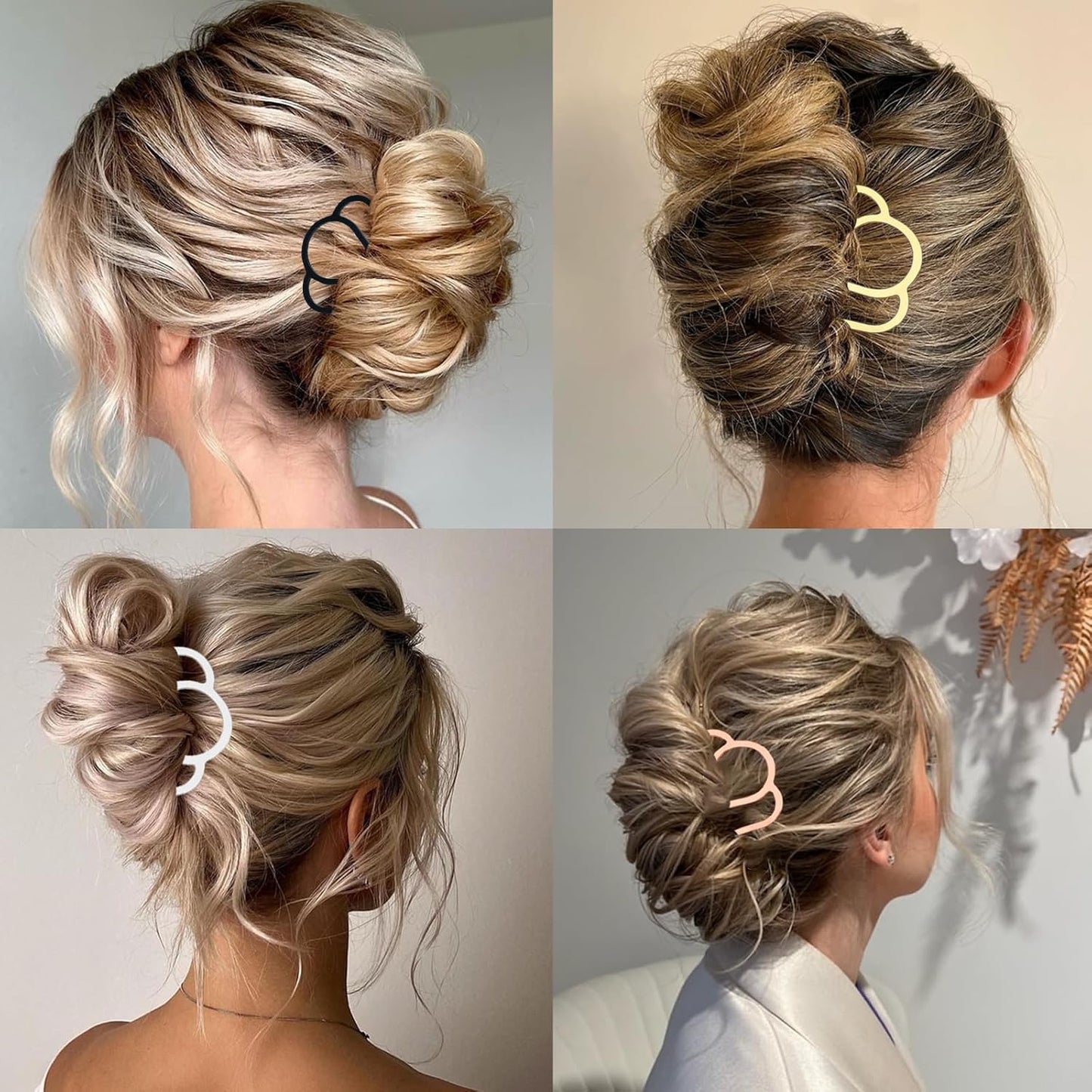 10 Pieces Hair Side Combs Metal Fork Clip French Twist Comb Updo Stick, U-Shape Teeth Styling Tools Messy Bun Maker Vintage Hairstyle Hair Pins Hair Accessories (muticolor)