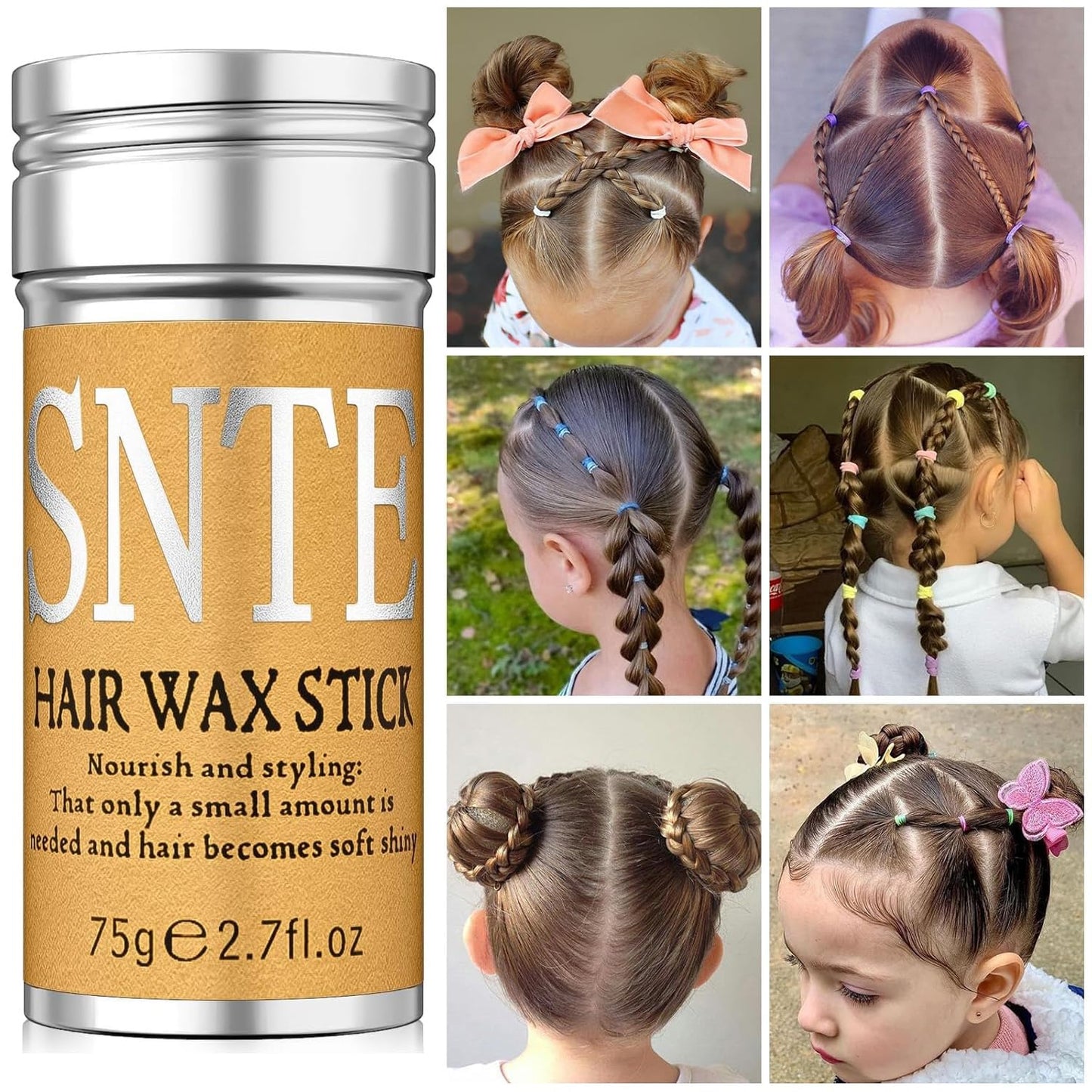 Rubber Bands with 4 Hair Styling Tools, 1000Pcs Elastic Girl Baby Hair Ties Mini Hair Bands with Hair Wax Stick - Tames Flyaways, Smooths Frizz, Sleek Ponytails Buns - Hair Accessories for Girls