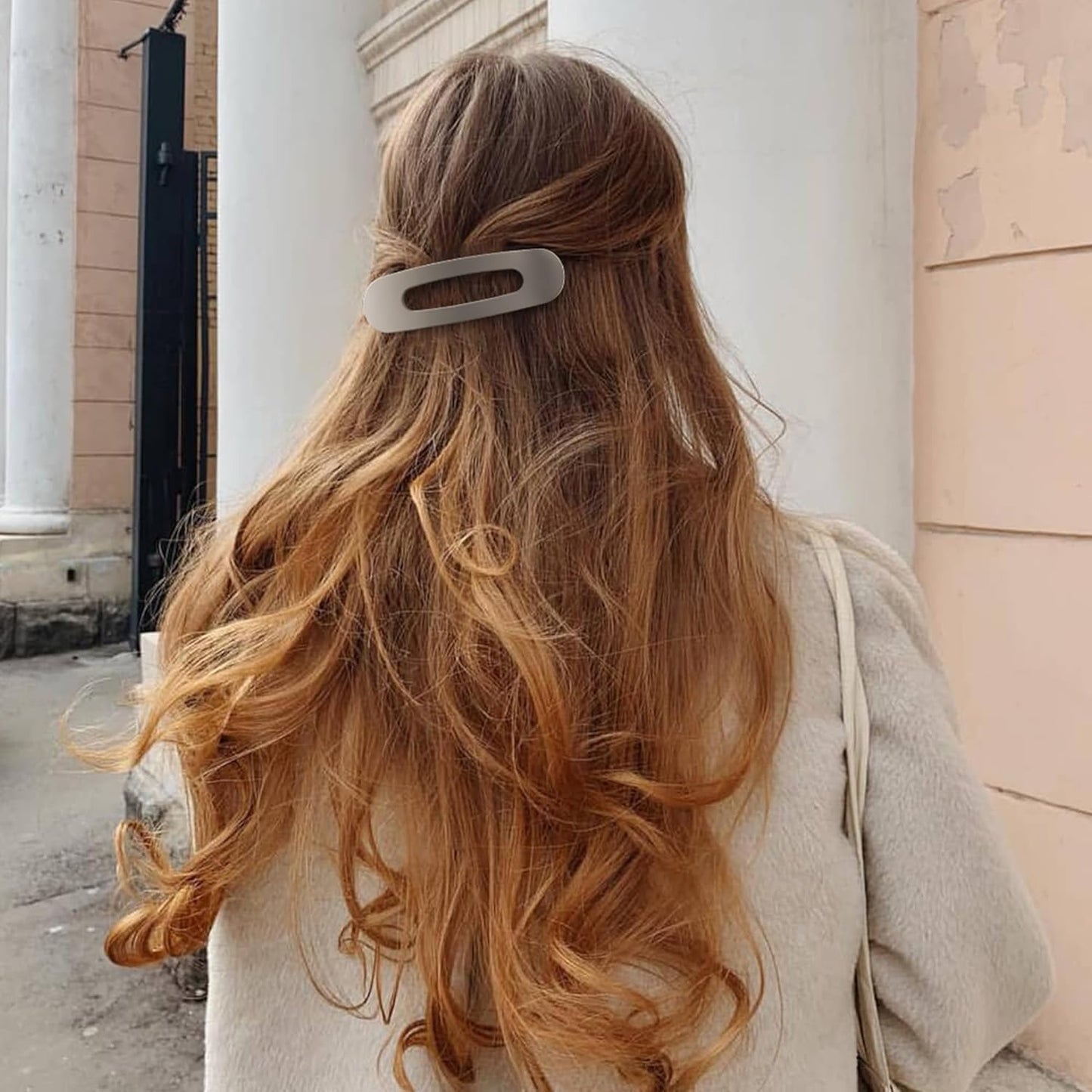 8 Pcs Large Lay Flat Claw Clips for Women French Side Slide Barrettes for Thin Fine Hair Rectangle Alligator Hair Accessories, Matte Multiple Brown