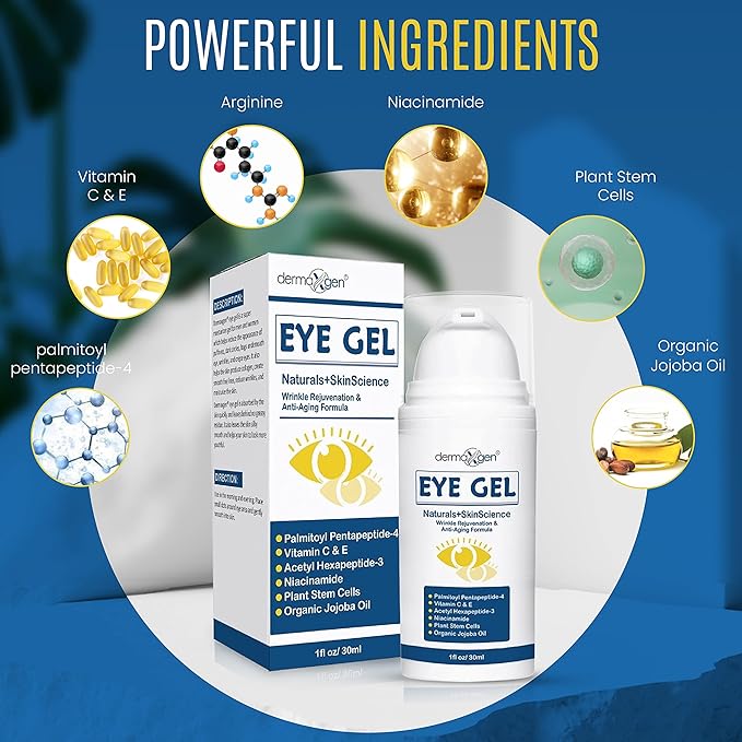 Turmeric + Vitamin C Eye Cream & Peptide Eye Gel – Hydrating & Soothing Formula for Under Eye Care, Puffiness & Fine Lines