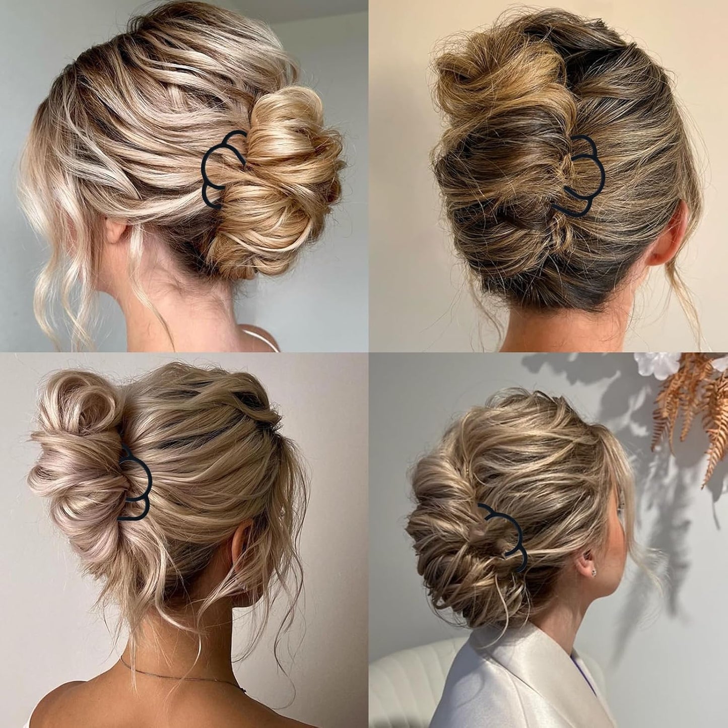 10 Pieces Hair Side Combs Metal Hair Fork Clip French Twist Comb Updo Hair Stick, U-Shape Teeth Styling Tools Messy Bun Maker Vintage Hairstyle Hair Pins Hair Accessories for Women and Girls