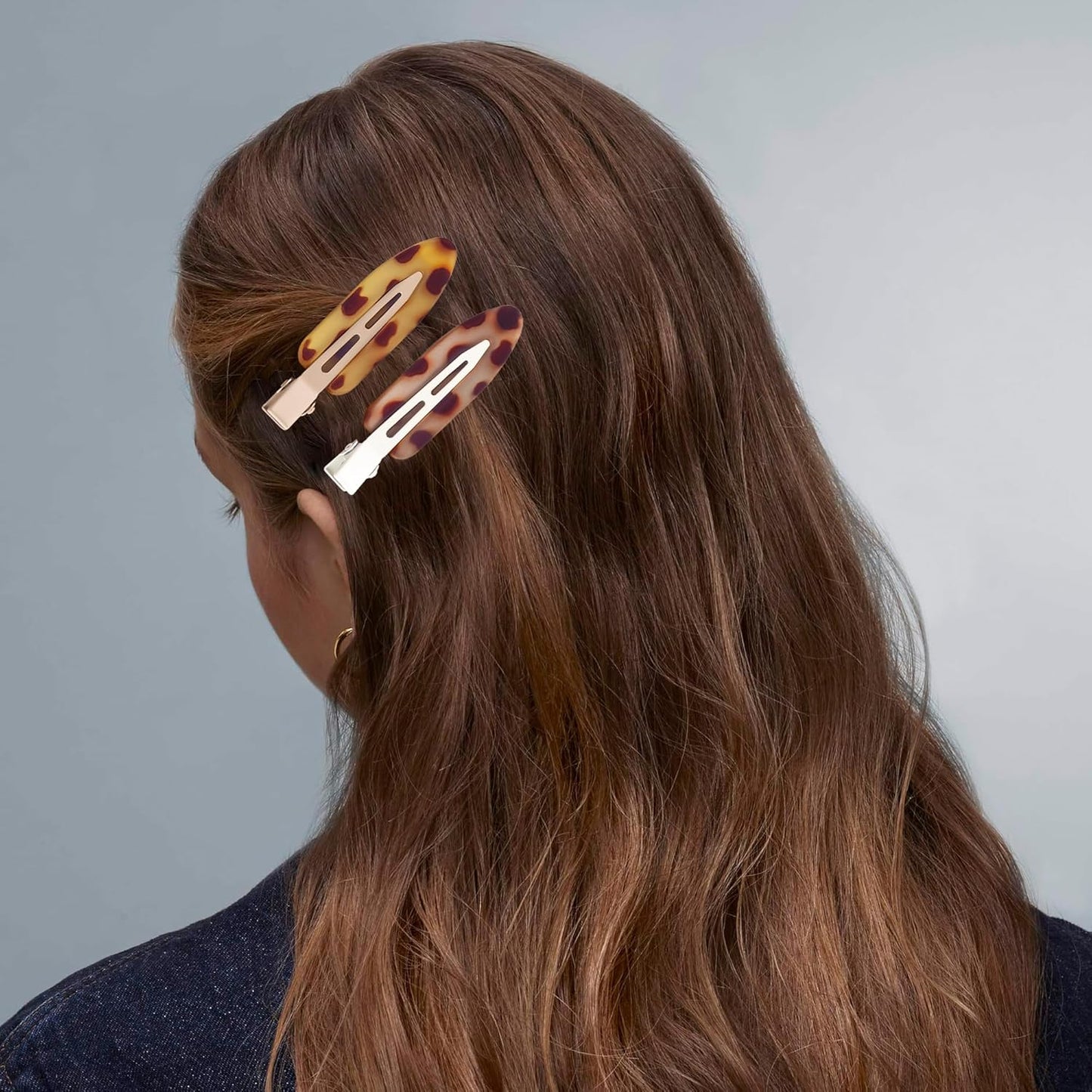 10 Pcs Creaseless No Crease No Bend Flat Hair Clips For Styling Non Slip Makeup Clips For Women Salon Hairstyle,Tortoiseshell