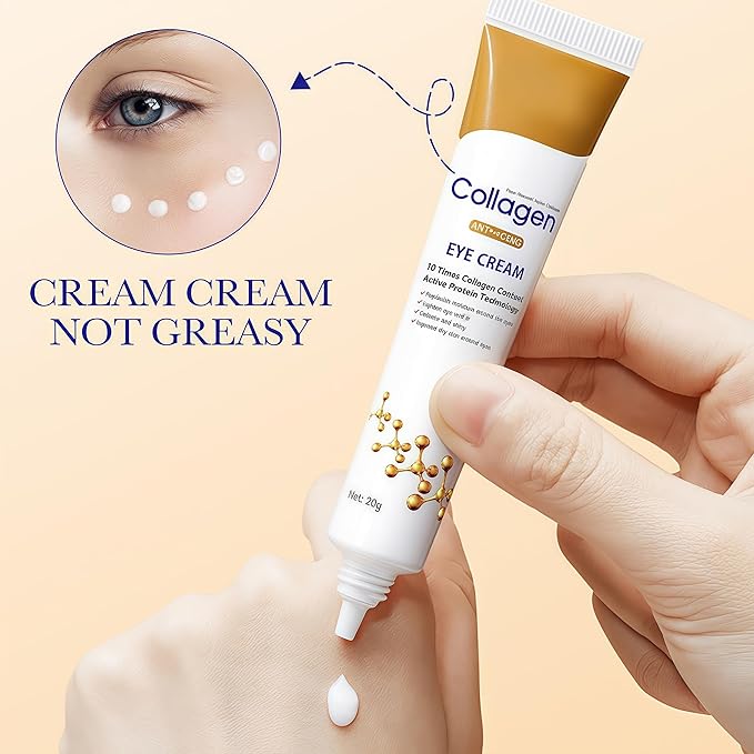 Q.Z.Art Revitalizing Eye Cream with Hyaluronic Acid & Collagen | Hydrates, Includes Soothing Ice Roller