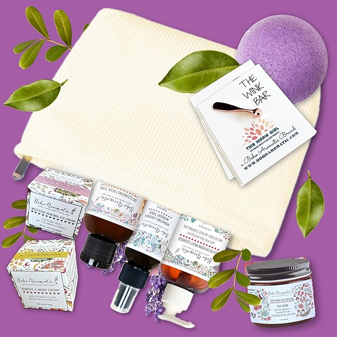 Natural Skincare Gift Set for Women – Hydrating Face Cleanser, Moisturizer & Eye Cream – Clean Beauty Facial Kit with Botanical Ingredients – Perfect Self Care or Birthday Gift by Boho Aromatic