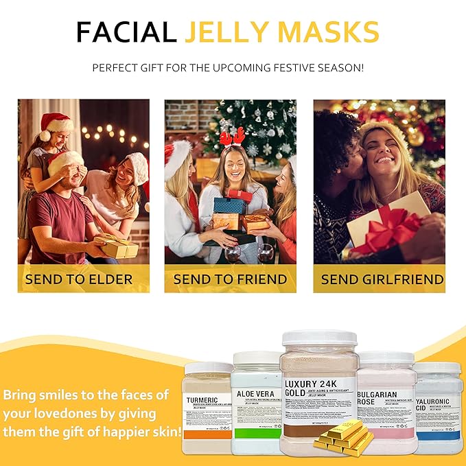 24k Gold Jelly Masks for Facials Rose Hydro Jelly Masks for Facials Professional