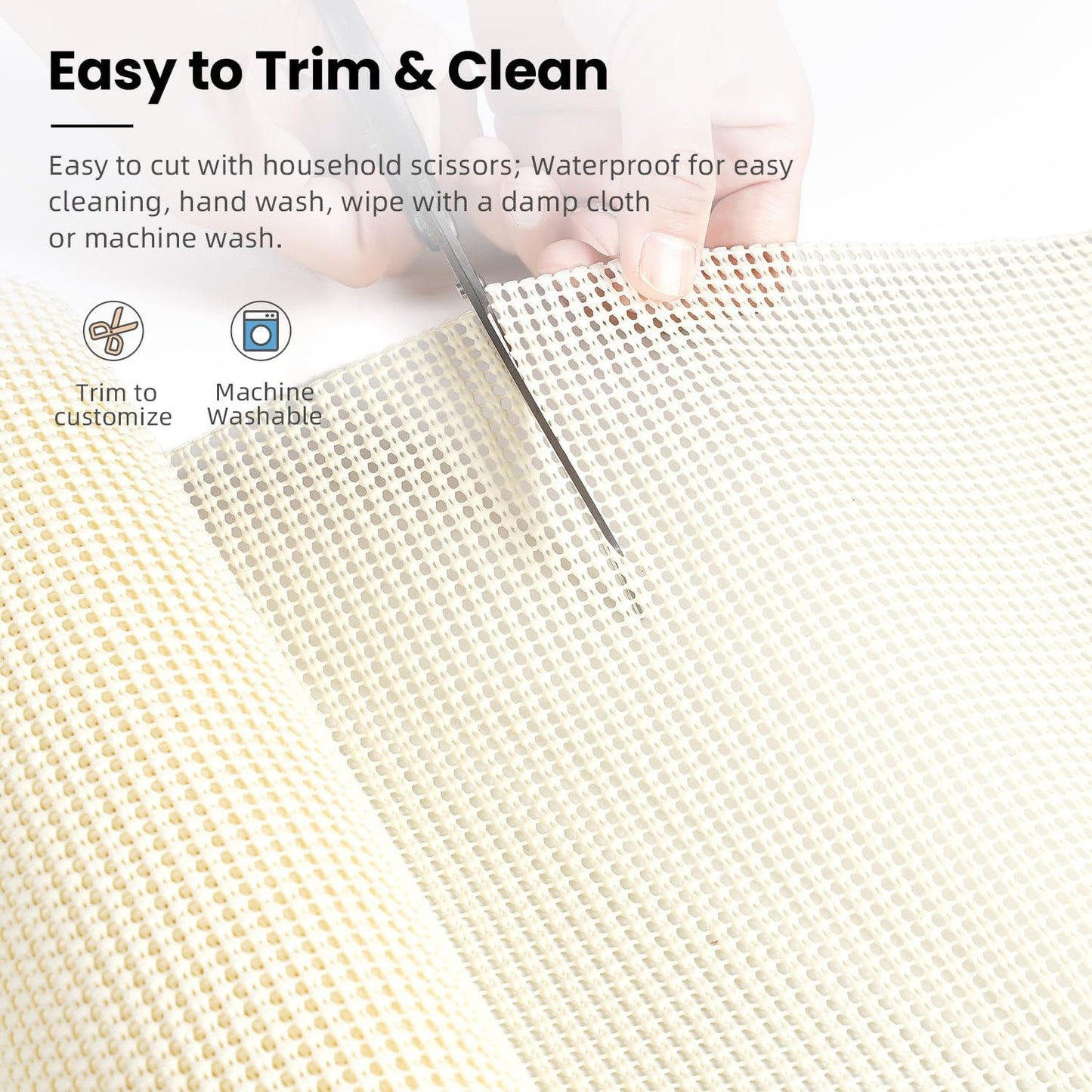 BAGAIL Drawer and Shelf Liner, 17.5 in X 10 Ft Non-Adhesive Shelf Liners for Kitchen Cabinets, Thick Strong Grip Liners for Desk, Shelves, Bathroom Drawers, Cabinet Protection - Cream