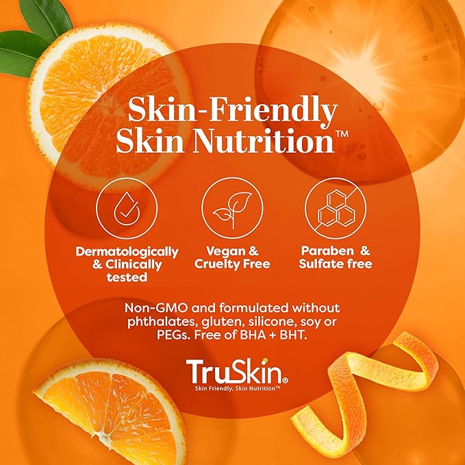 TruSkin Vitamin C Serum For Face – Anti Aging Formula with Vitamin C, Hyaluronic Acid, Vitamin E – Brightening Serum – Improve Appearance of Dark Spots, Tone, Fine Lines & Wrinkles, 1 Fl Oz