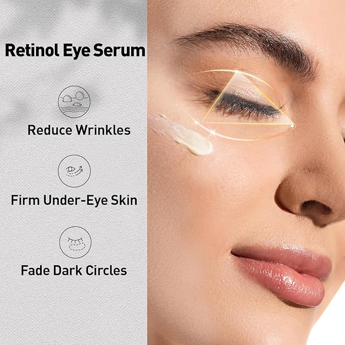 Retinol Eye Cream for Anti-Aging & Wrinkles - Firming & Repair Under Eye Serum with Retinol, Niacinamide, Hyaluronic Acid, Vitamin E & Bifida Ferment Lysate, 0.7 Fl Oz (Pack of 1)