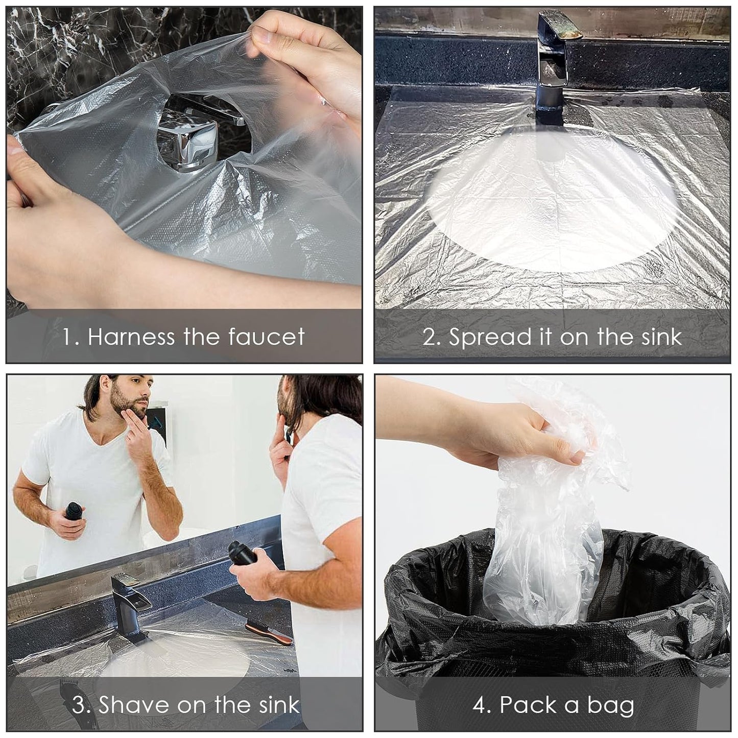 40 Pieces Beard Hair Catcher for Sink, Disposable Beard Beard Catcher for Shaving, Disposable Wash Basin Beard Bib