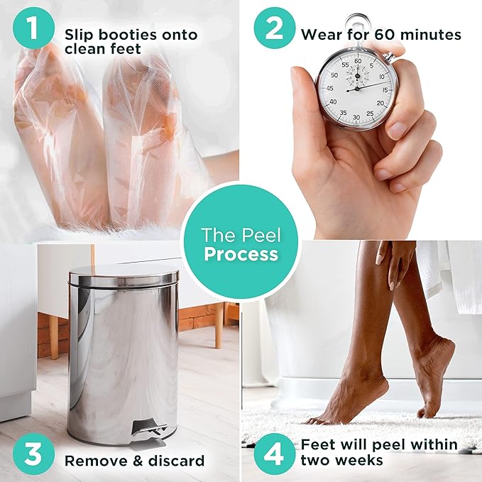 DERMORA Foot Peel Mask - 2 Pack of Large Size Skin Exfoliating Foot Masks for Dry, Cracked Feet, Callus, Dead Skin Remover - Feet Peeling Mask for baby soft feet, Vanilla Scent