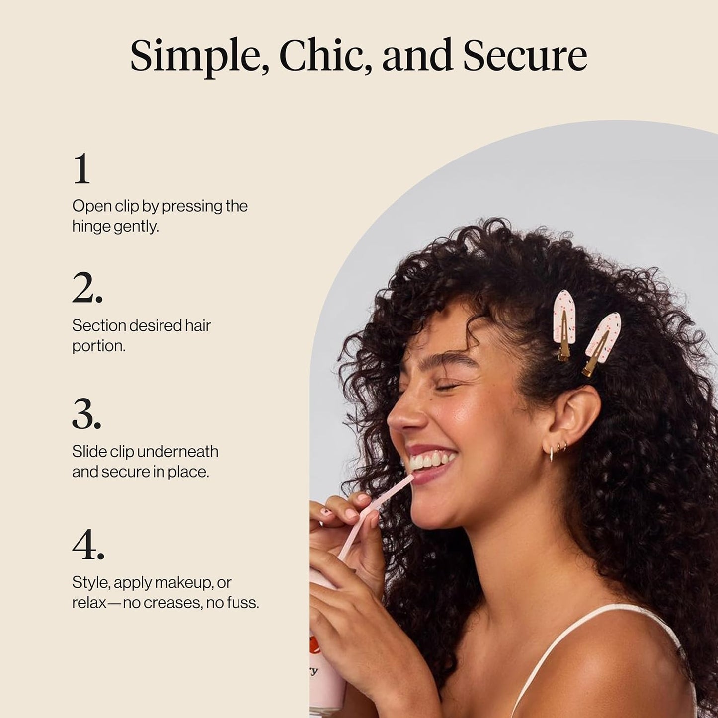 Kitsch Creaseless Hair Clips for Women - No Crease, No Bend Hair Clips for Styling, Bangs, Makeup Application, Face Wash - Recycled Acrylic - Cherry Print | Ideal Gifts for Women, 4pcs