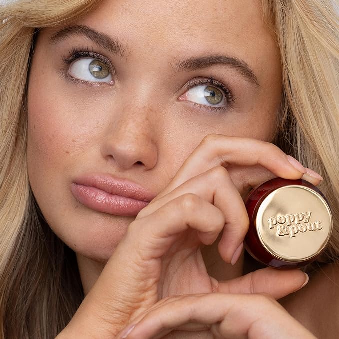 Poppy & Pout Natural Lip Scrub, Moisturizing Sugar Scrub for Dry Lips, Lip Scrubber Exfoliator with Essential Oils Smooths and Hydrates Lips, In Recyclable Glass Jars, Cruelty Free - Pink Grapefruit