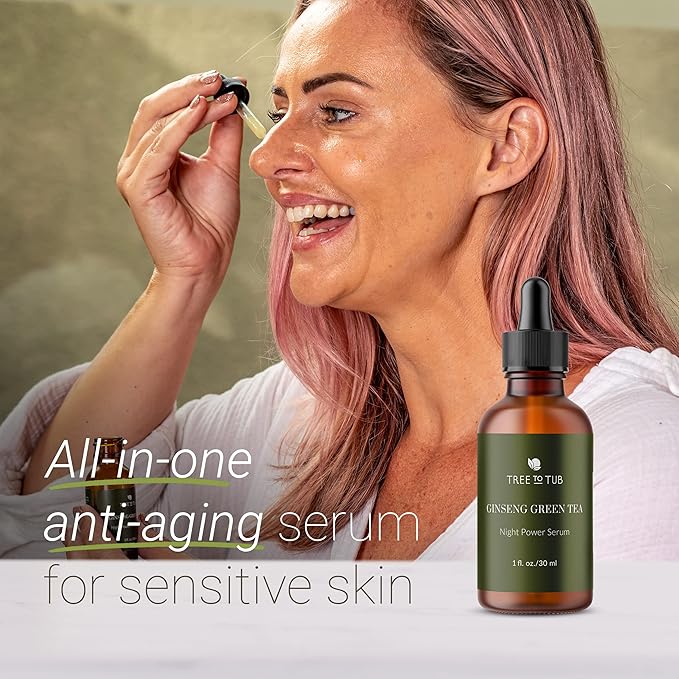 Tree To Tub Hydrating Face Moisturize and Face Serum for Face & Wrinkles - Water-Based Hyaluronic Acid, Vitamin C & E, Organic Aloe, Green Tea, Natural Ginseng and Hydrating Facial Serum for Dry & Sen