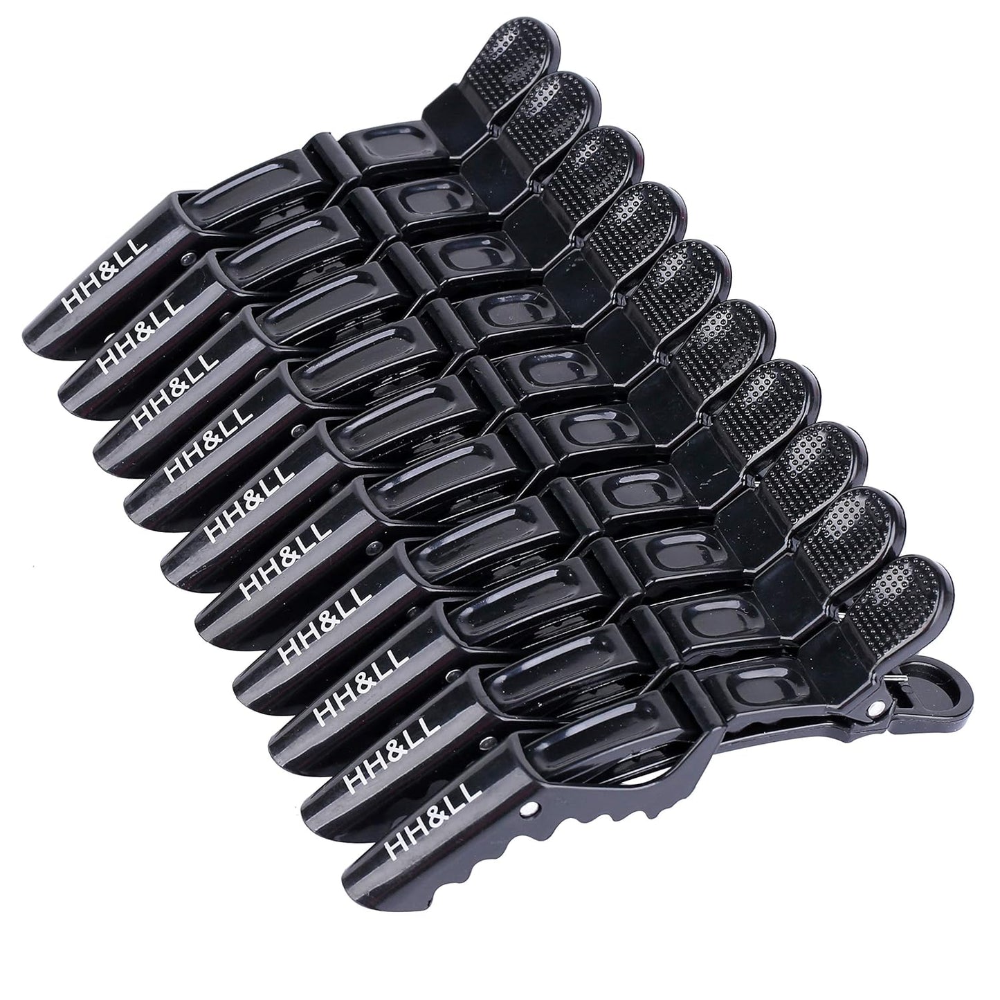 HH&LL Hair Clips for Women – Wide Teeth & Double-Hinged Design – Alligator Styling Sectioning Clips of Professional Hair Salon Quality - 10Pack