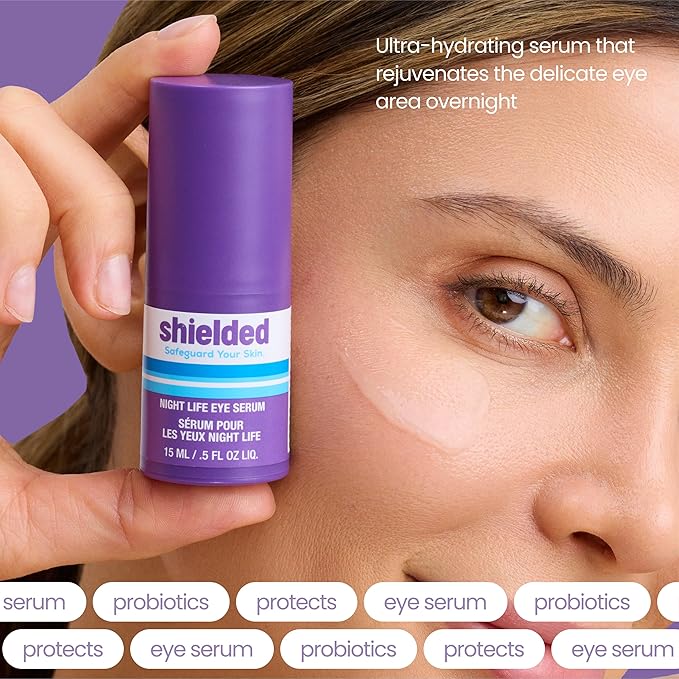 Beauty Night Life Eye Serum Live Probiotic + Hyaluronic Acid Hydrating Skin-Nourishing Overnight Serum Treatment for Dry Skin, 15ml