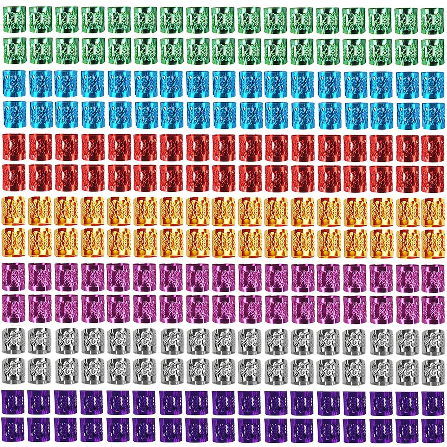 350PCS Hair Jewelry for Women Braids, DreadLock Beads Hair Decorations Aluminum Rings Clips Adjustable Metal Cuffs Braiding Hair Accessory By liliyab (Multi Color)
