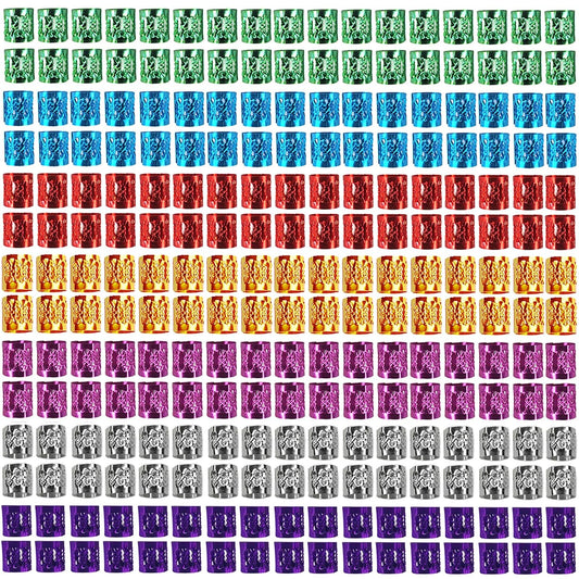 350PCS Hair Jewelry for Women Braids, DreadLock Beads Hair Decorations Aluminum Rings Clips Adjustable Metal Cuffs Braiding Hair Accessory By liliyab (Multi Color)
