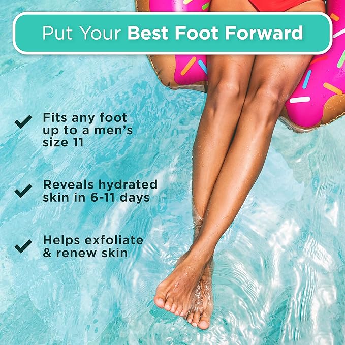 DERMORA Foot Peel Mask - 2 Pack of Large Size Skin Exfoliating Foot Masks for Dry, Cracked Feet, Callus, Dead Skin Remover - Feet Peeling Mask for baby soft feet, Vanilla Scent
